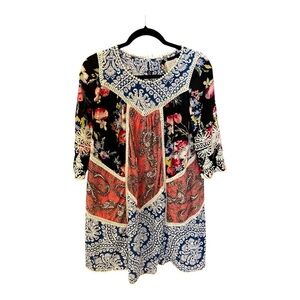 Anthropologie Vanessa Virginia INEZ Cotton Floral Cotton Swing Dress, Si…